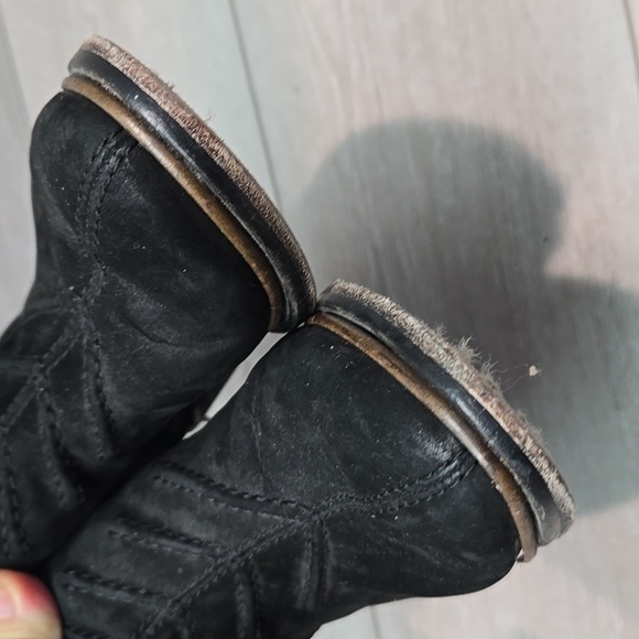 Free People Women Cut Out Side Black Suede Ankle Boots Shoes Sz 37/6.5-7 - Picture 4 of 14